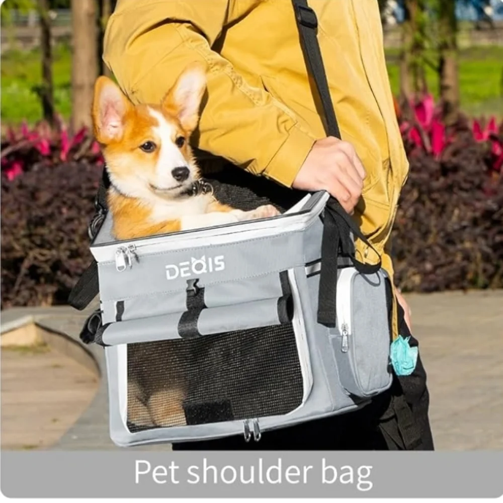 DEQIS Dog/Cat Travel bag- pet carrier- bike basket for small pets